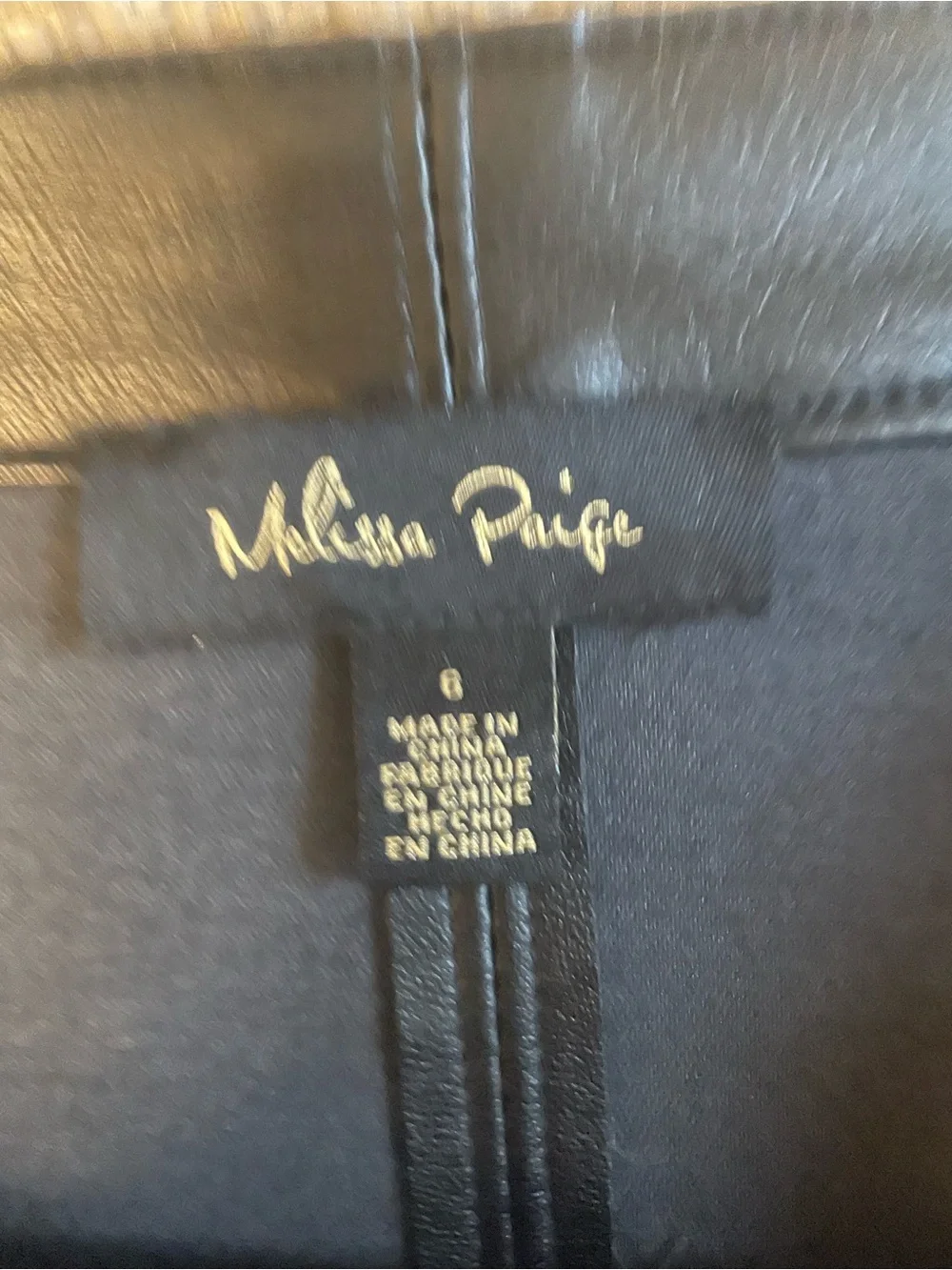 Melissa Paige Black Faux Leather A-Line  Midi Skirt Size 6